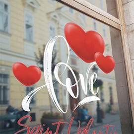 Adhesivos de San Valentín para escaparate